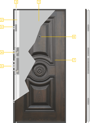 Метална входна врата модел 539 - схема на крилото