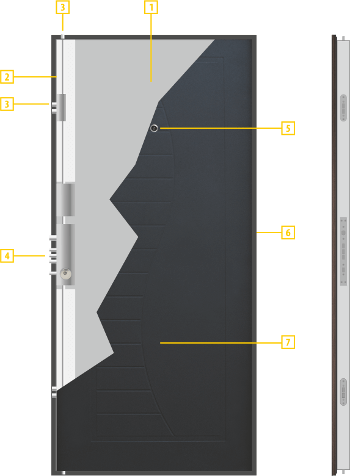 Метална входна врата модел 701 - схема на крилото